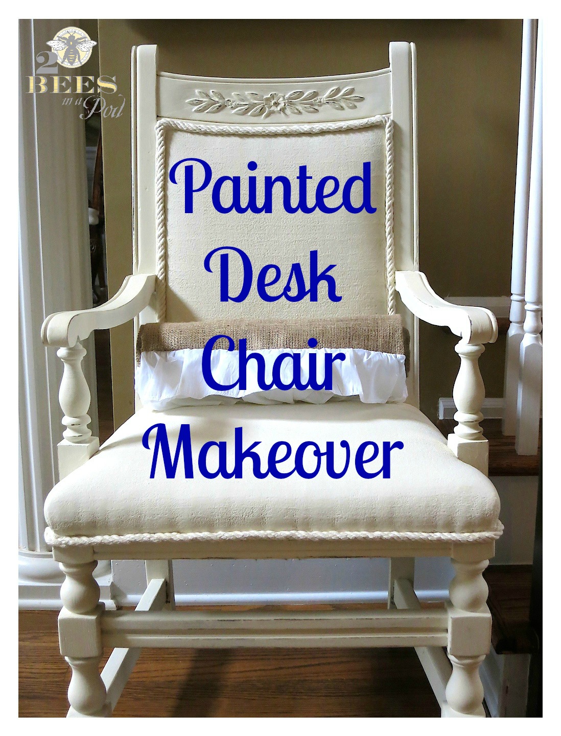 chair makeover - yes, even the fabric is painted for a complete transformation