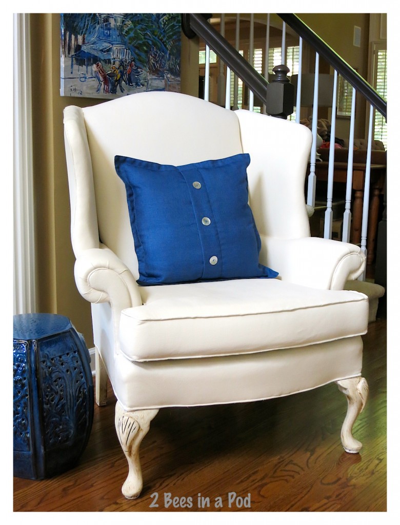 Painted wing chair is gorgeous!