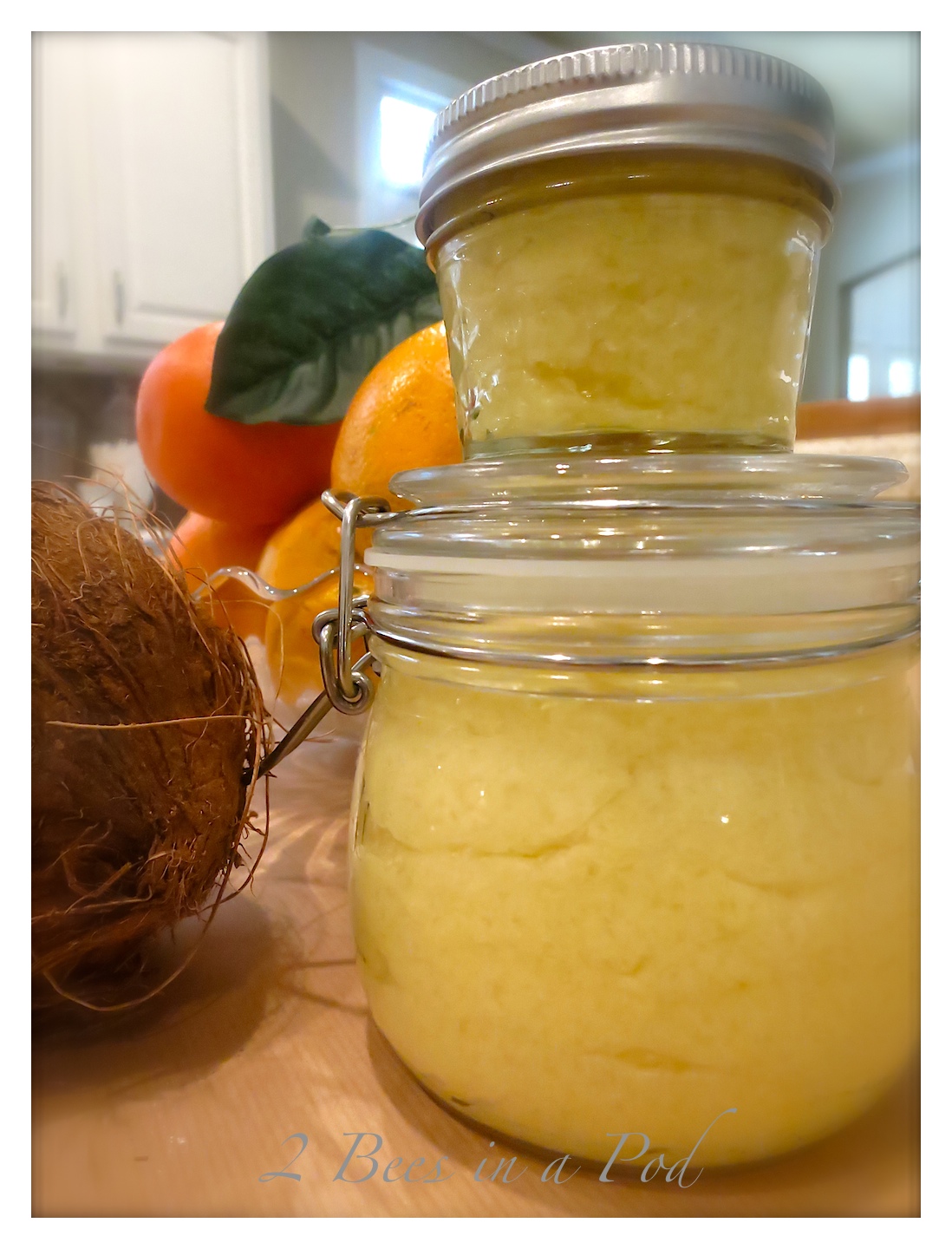Homemade Coconut Orange Sugar Scrub... great for dry skin this Fall and Winter