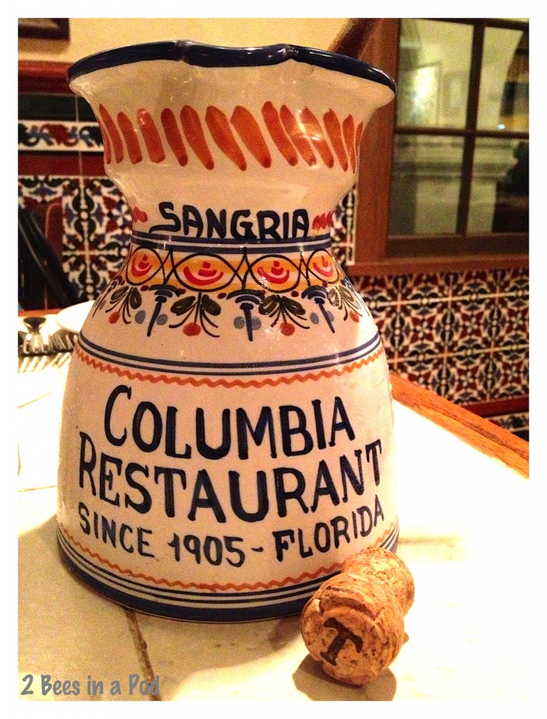 Beautiful pottery sangria pitcher made for the Columbia Restaurant in St. Augustine, FL