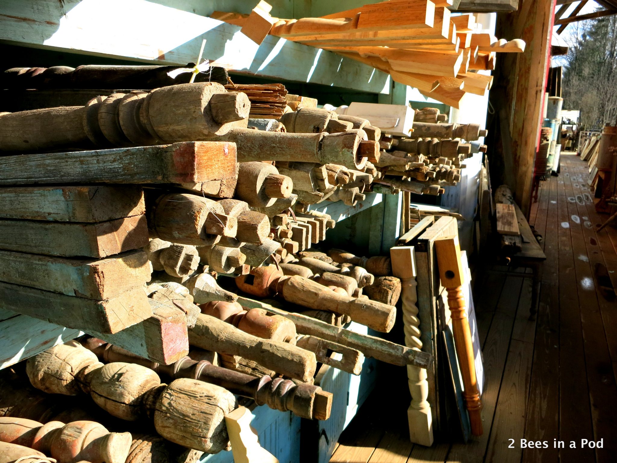 Wooden Spindles...Culpepper's Otto Depot in Otto, NC - architectural salvage.