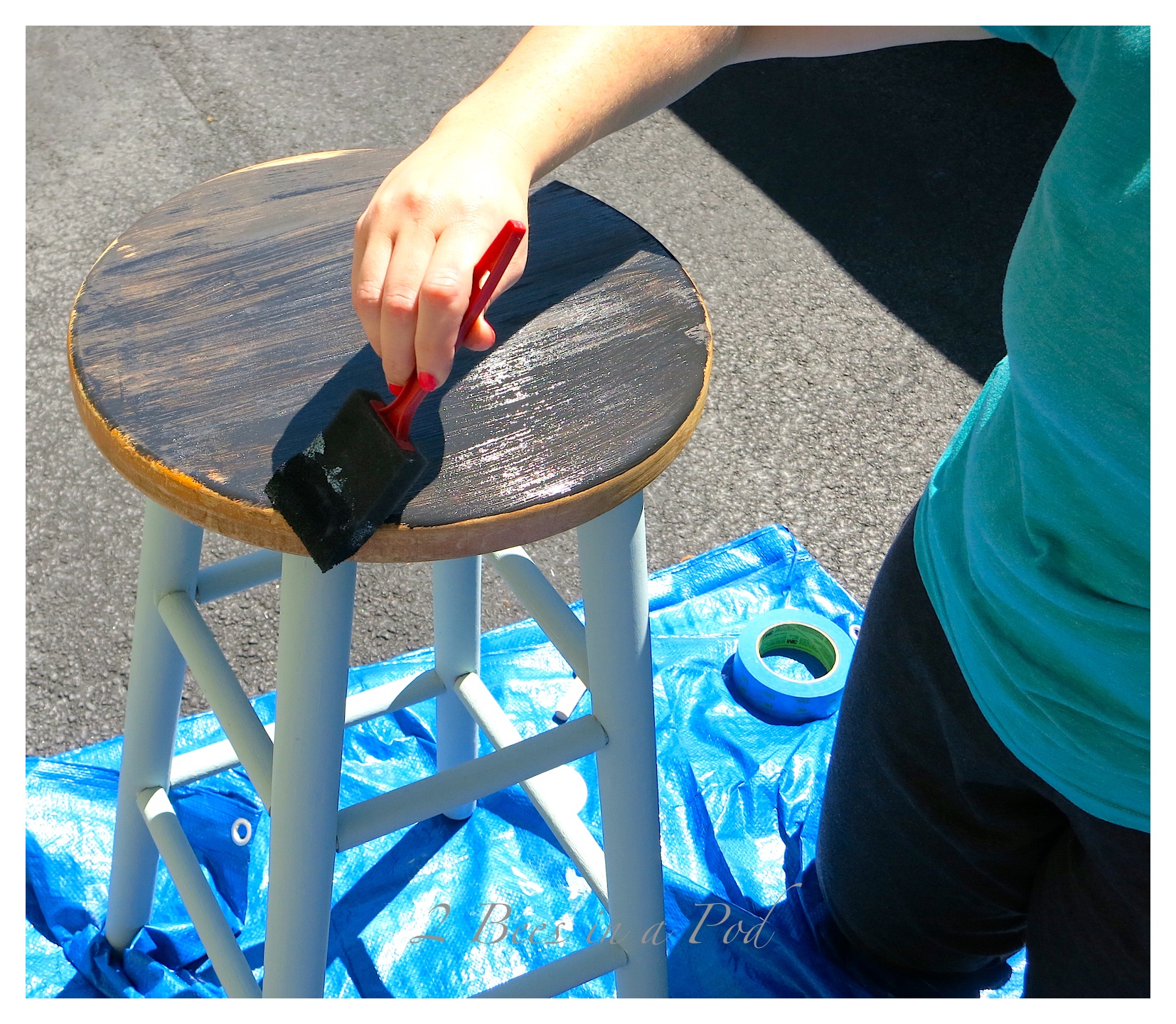 This barstool was literally saved from the trash. See how a curbside discard gets a makeover and goes from trash to treasure.All it took was a little cleaning and the application of some homemade chalk paint.