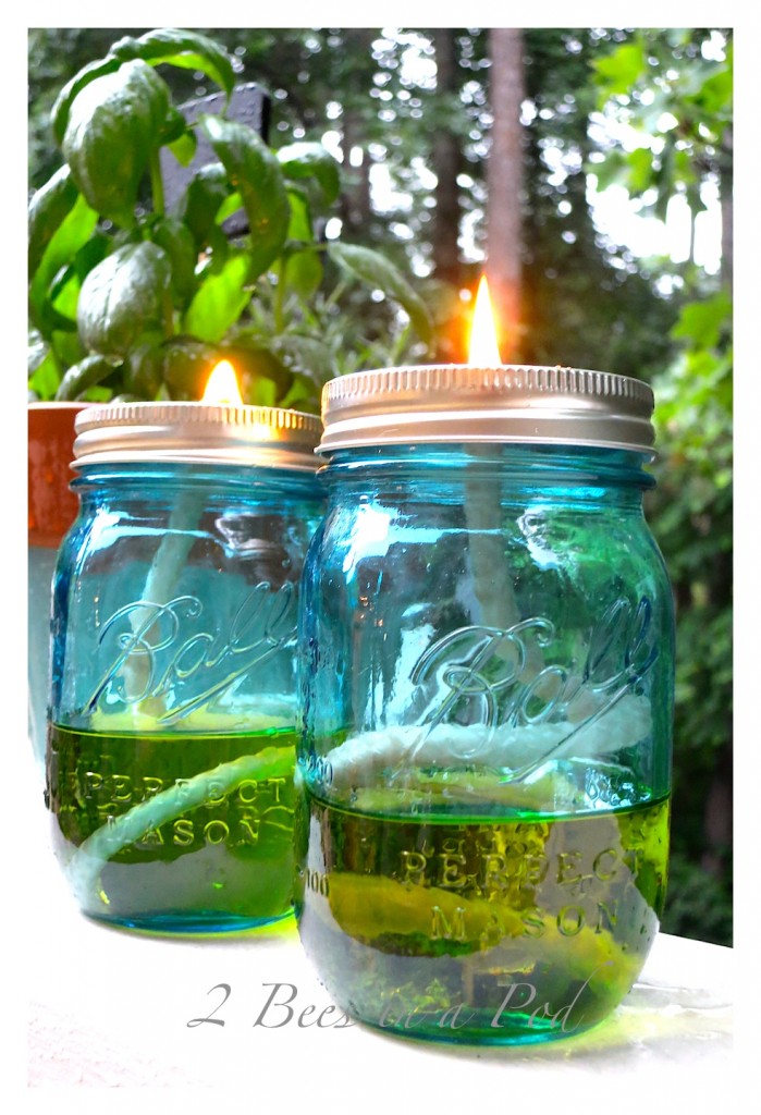 DIY Mason jar citronella candle oil lamp