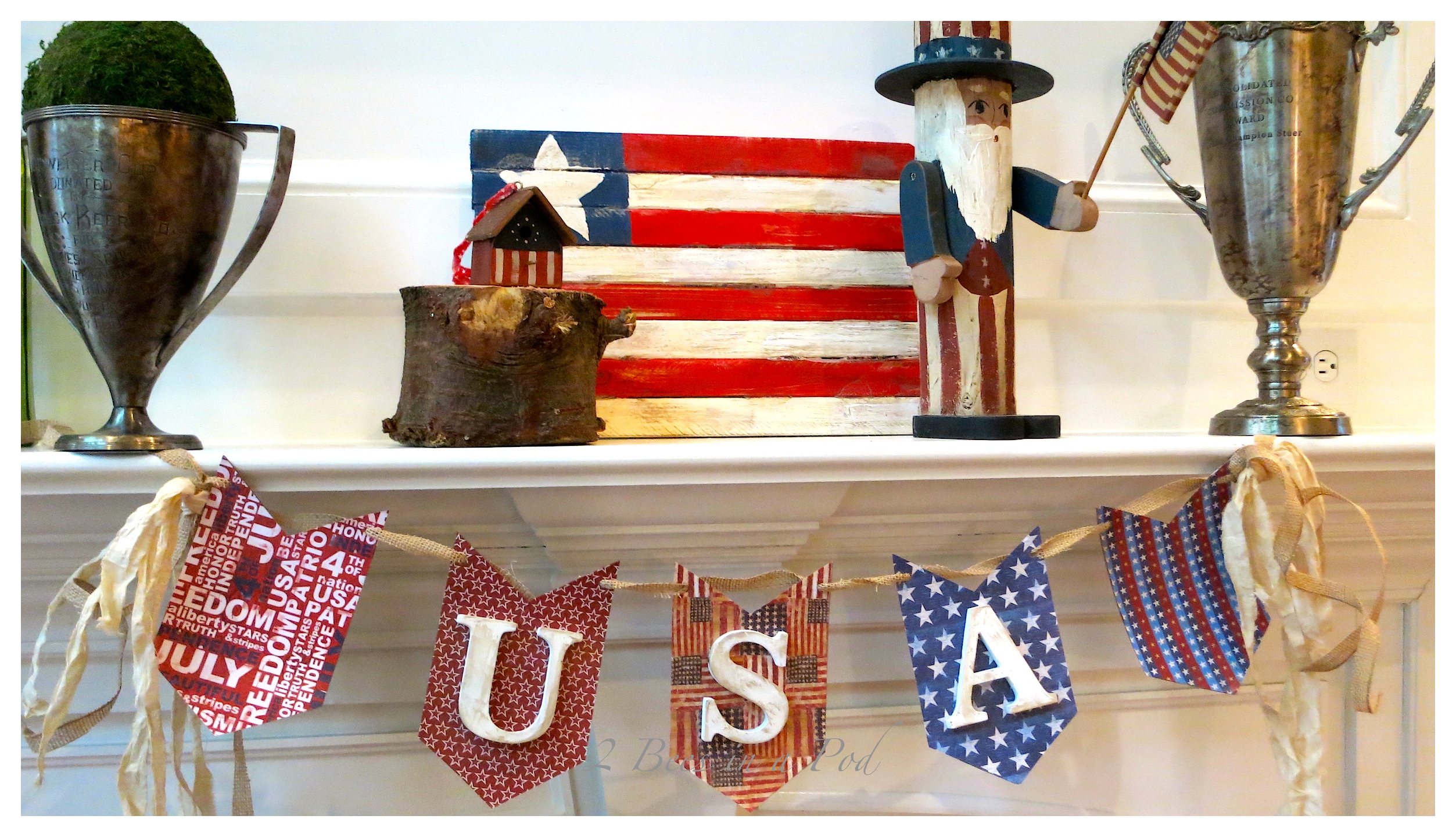 DIY Red, White and Blue USA Banner…