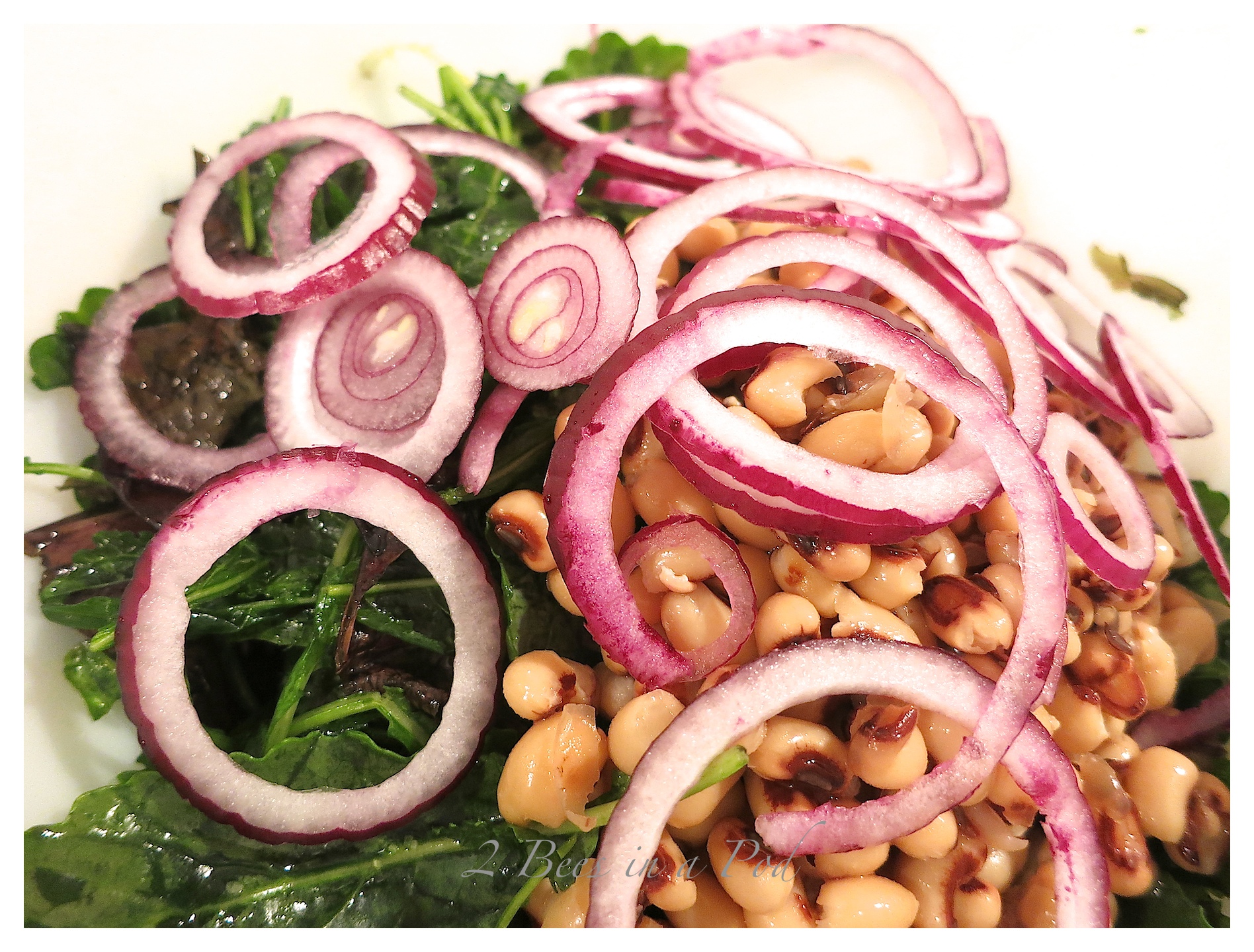 Super quick, easy and delicious recipe - Ham Steak with Kale and Black Eyed Pea Salad
