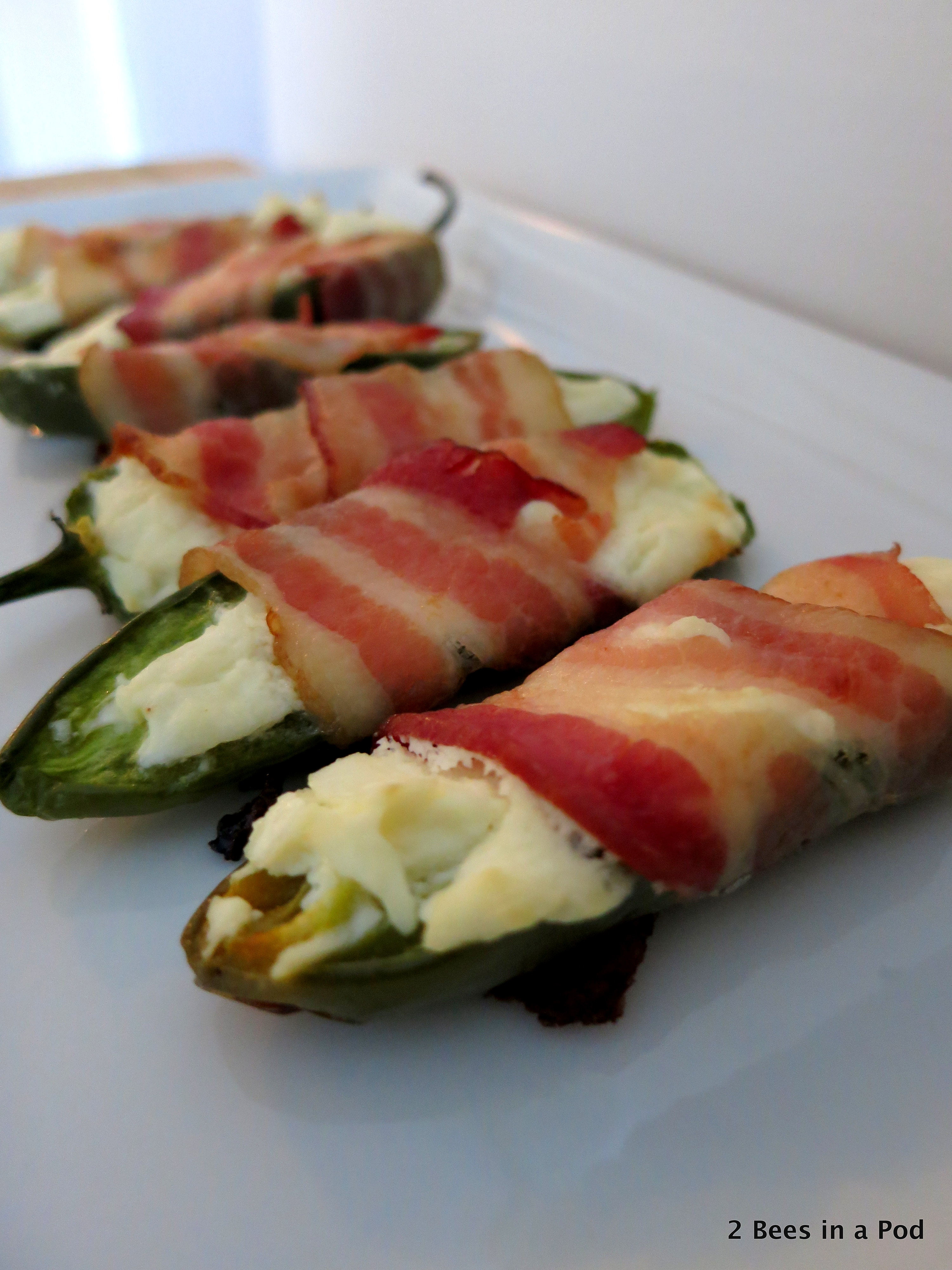 Jalapeno Poppers with cream cheese and bacon...perfect for the Super Bowl!