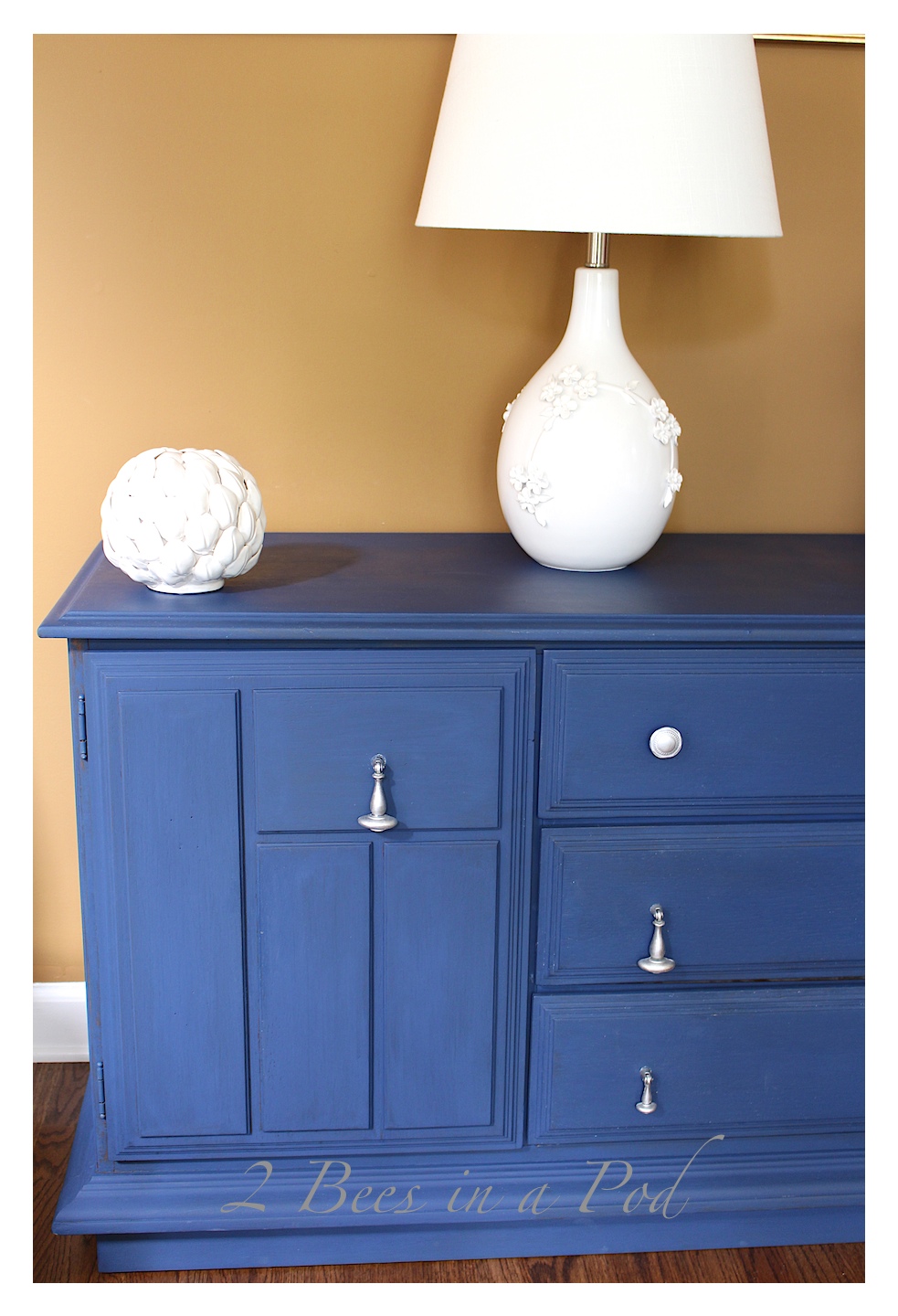 Chalk Painted Armoire Makeover - Aubusson Blue - 2 Bees in a Pod