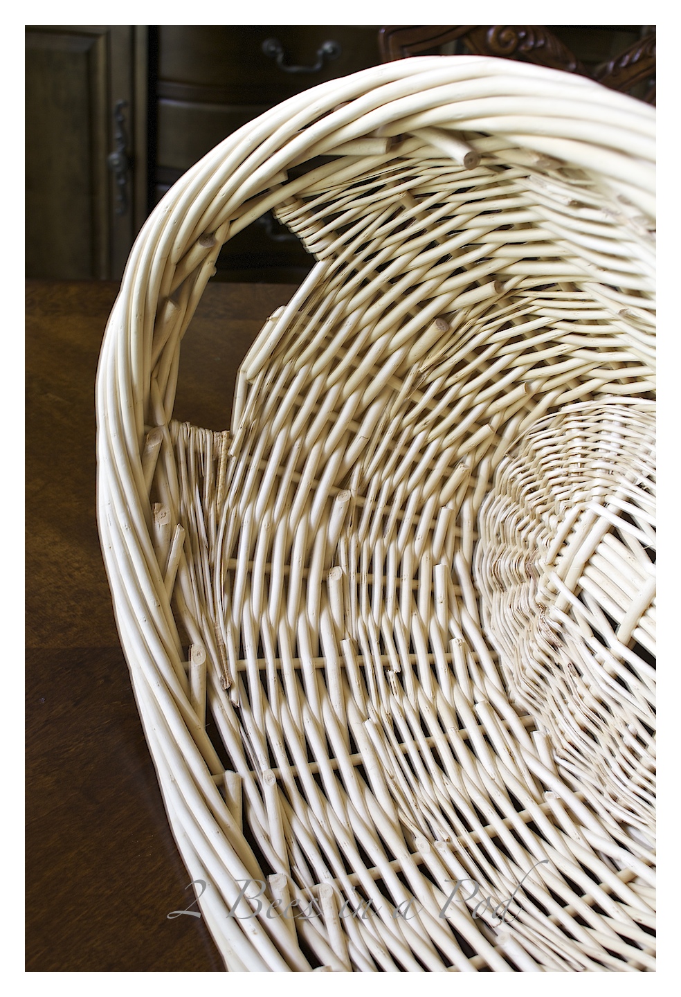 DIY Gray Washed Wicker Laundry Basket