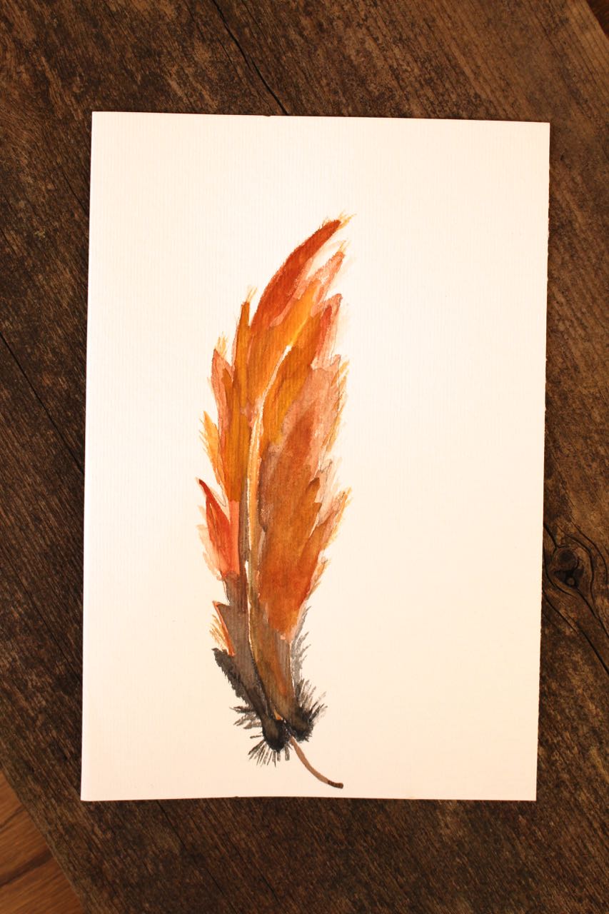 DIY Watercolor Feather