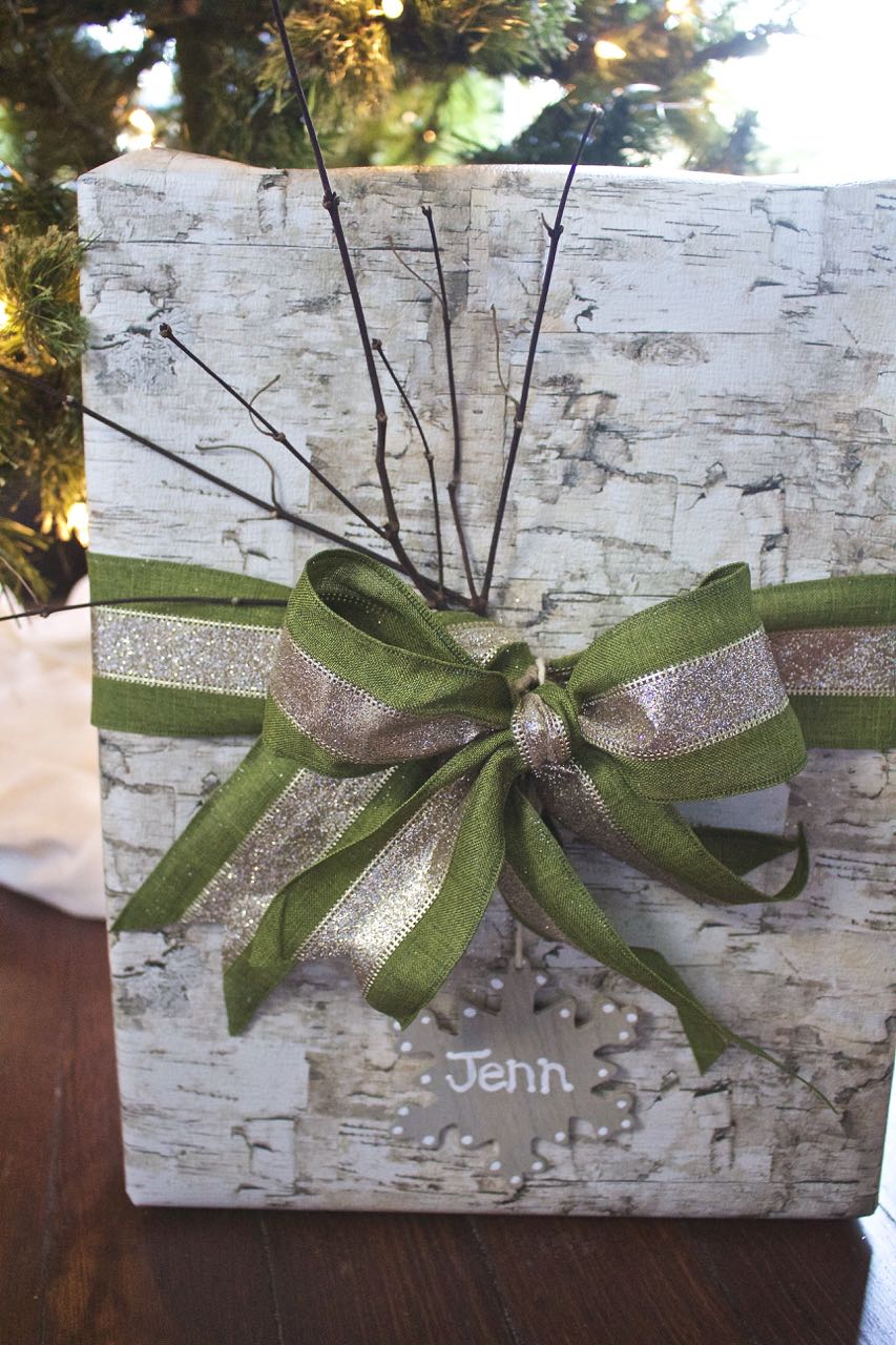 DIY Weathered Wood Gift Tags and Wood themed Christmas Gift wrap