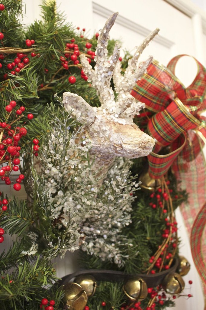 Recycled Christmas Wreath for the front door