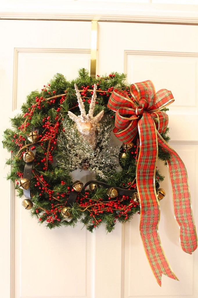 Recycled Christmas Wreath for the front door