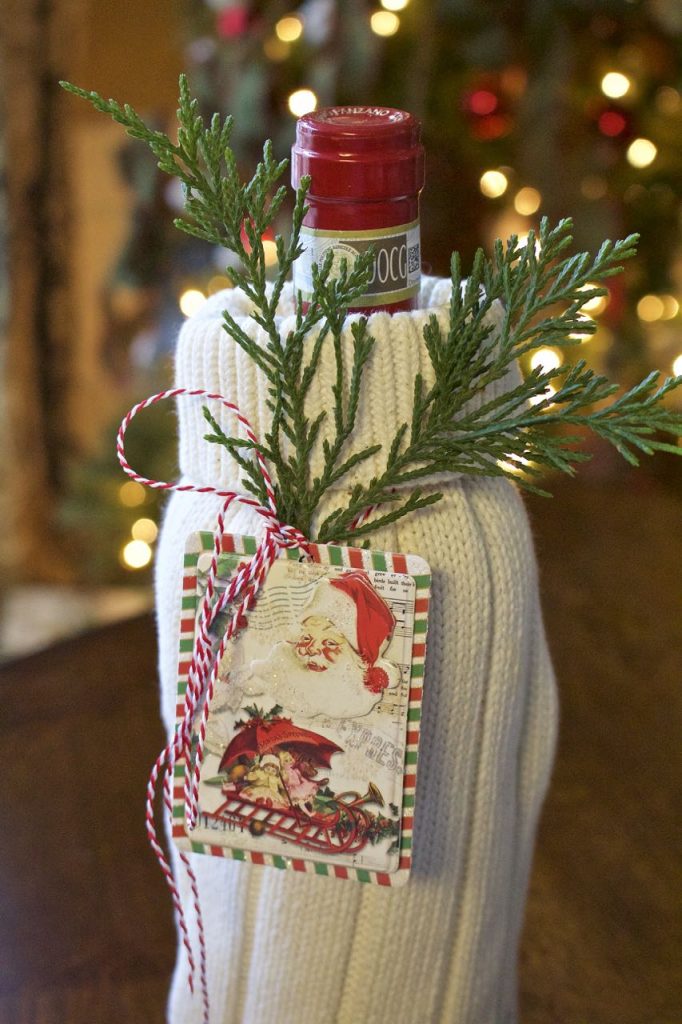 DIY Sweater Wine Bags