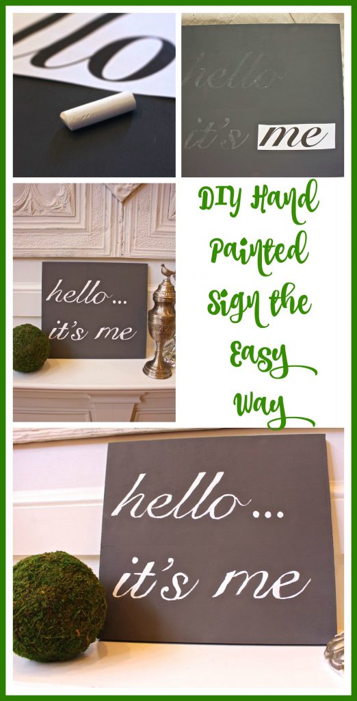 DIY Hand painted sign with Adele quote - Hello...it's me.