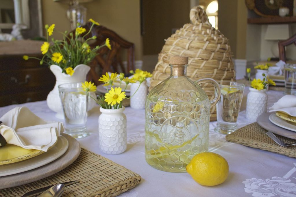 Bee Themed Spring Tablescape
