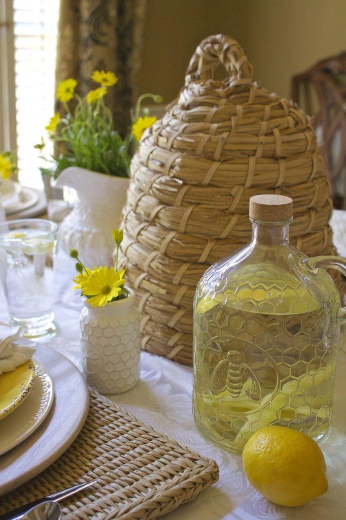 Bee Themed Spring Tablescape