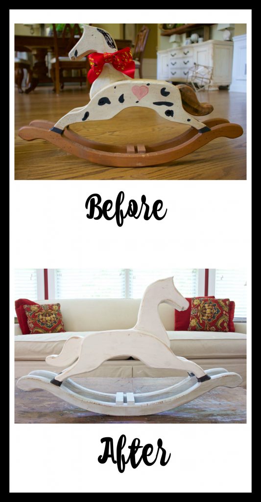 Rocking Horse Makeover.Thrift store rocking horse makeover with chalk paint.