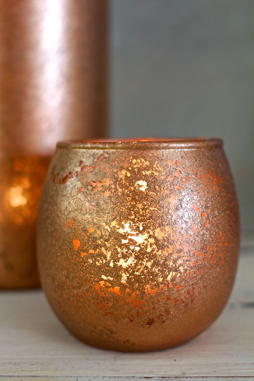 DIY Copper Mercury Glass Votives - 2 Bees in a Pod