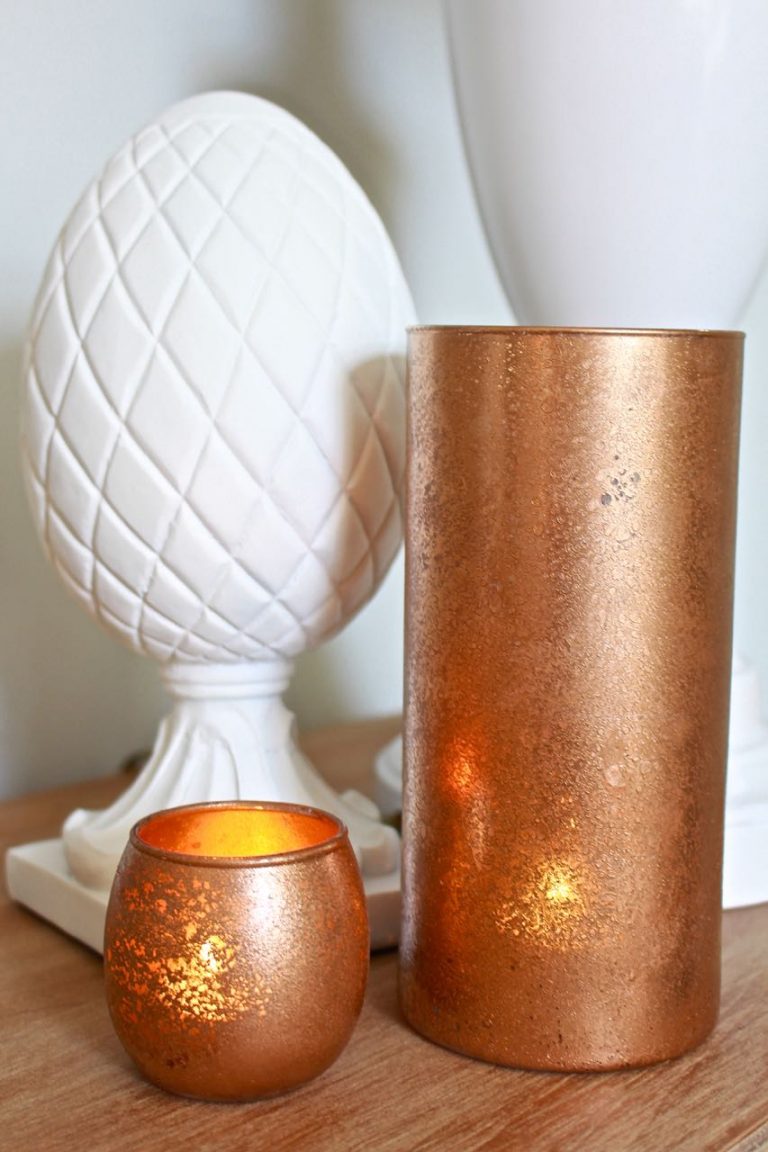DIY Copper Mercury Glass Votives