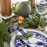 Thanksgiving Tablescape with Copper and Blue