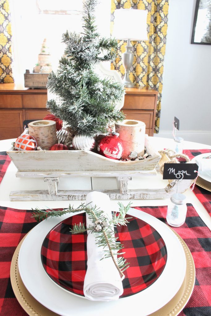 Buffalo Check Christmas Tablescape. Christmas Decor.