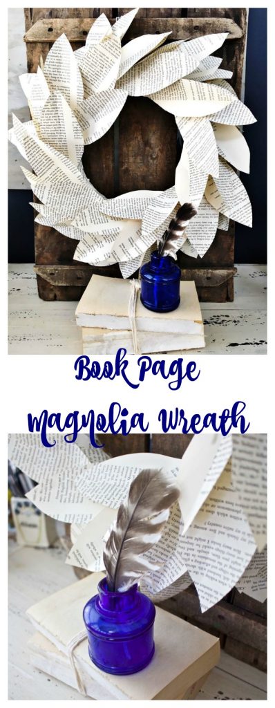 Book Page Magnolia Wreath