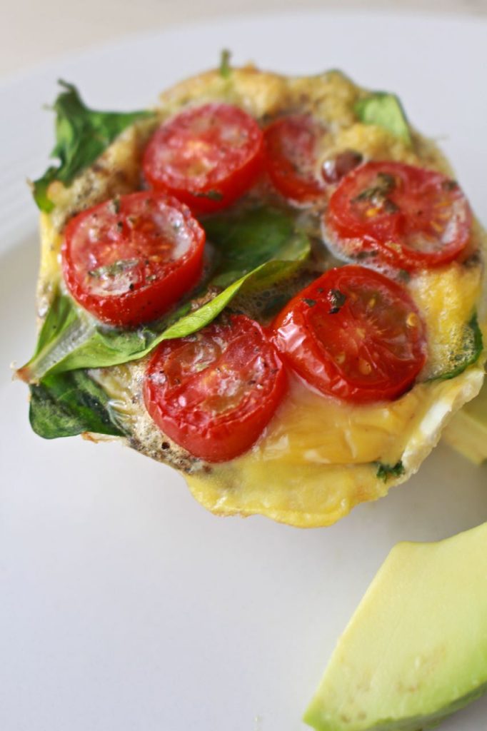 Spinach and Tomato Frittata. Delicous for breakfast and healthy too.