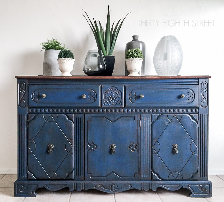 thirty eighth stree - blue painted buffet