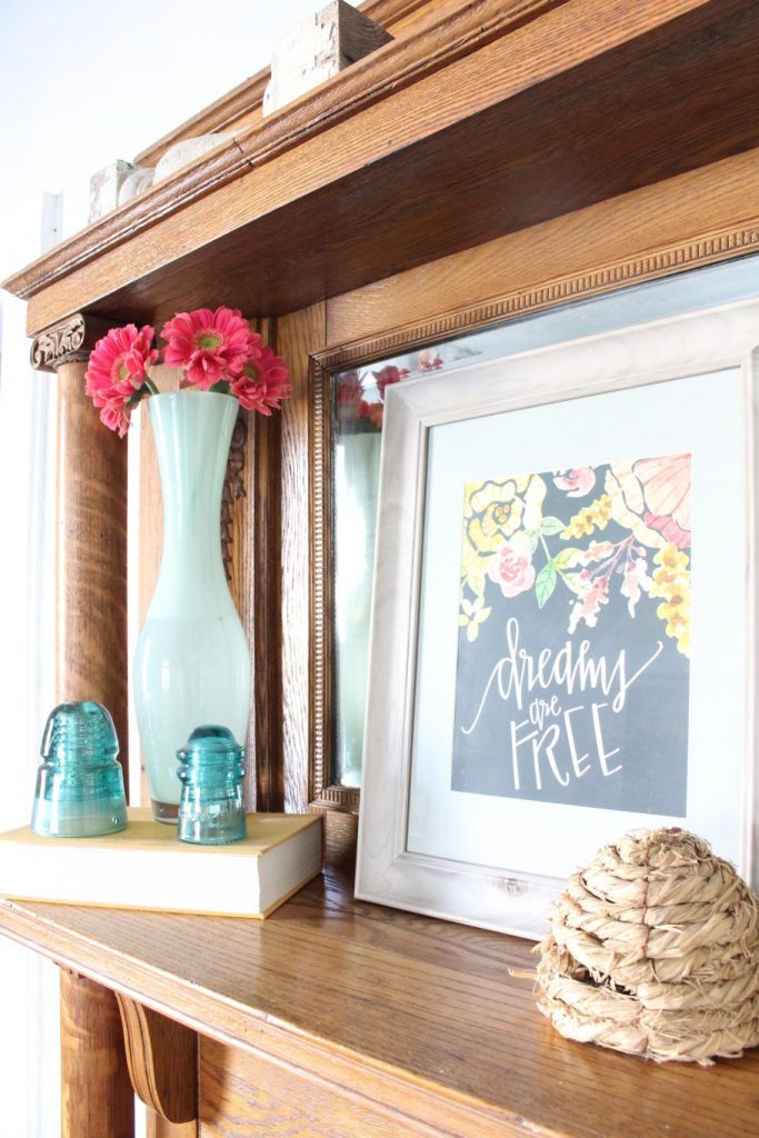 Spring Mantel Decor