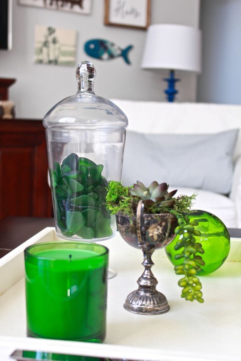 Spring Green Coffee Table Decor - 2 Bees in a Pod