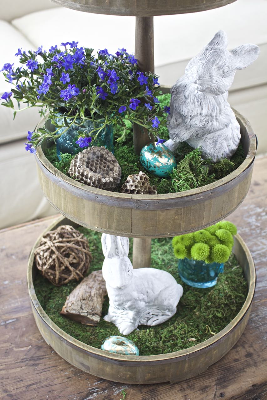 Tiered Tray Decor for Spring and Easter