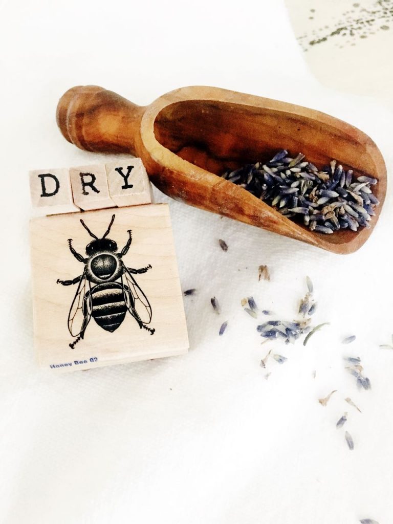 Organic Lavender Dryer Sachets. Bee Stamp, fresh lavender