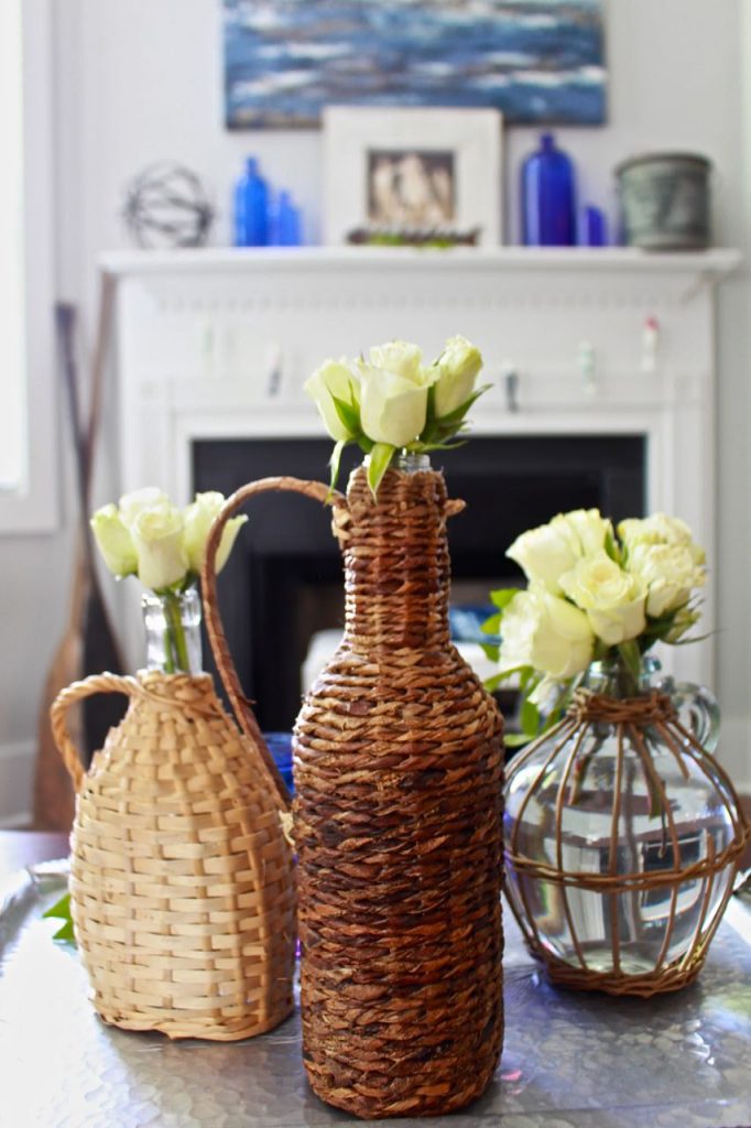 Wicker Demijohn Bottles. Styling your home need not be expensive.