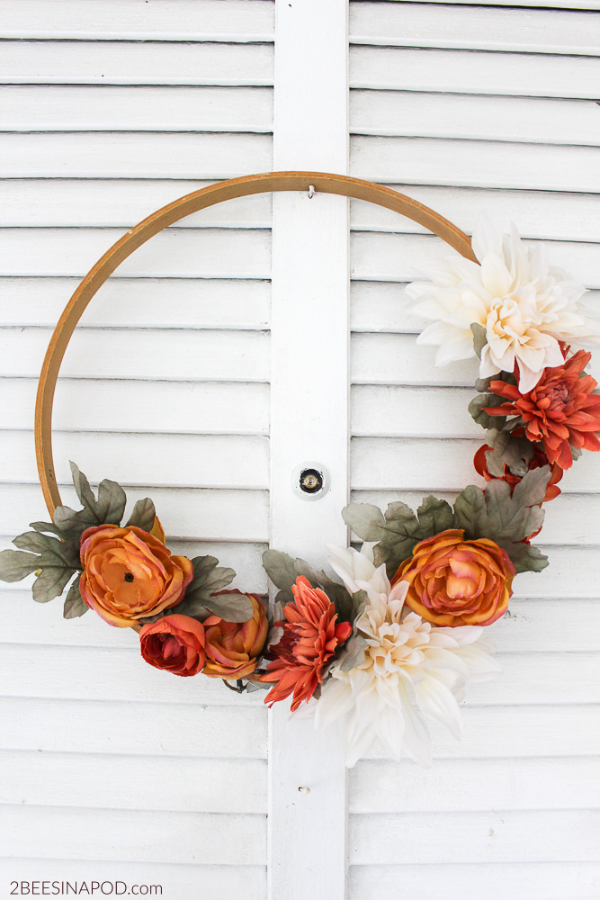 Fall Embroidery Hoop Wreath