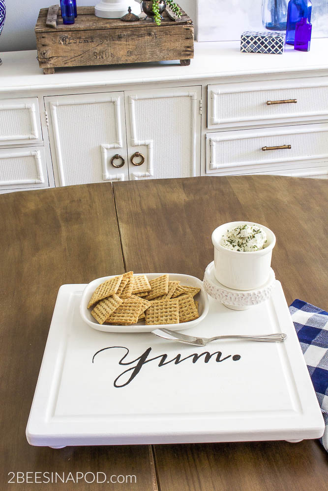 Easy DIY Pedestal Tray From a Cutting Board