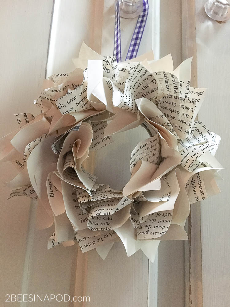 DIY Mini Book Page Wreath