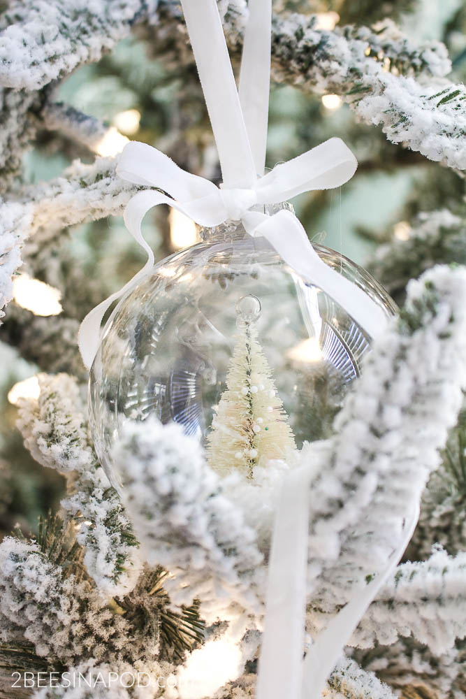 DIY Bottlebrush Christmas Tree Snow Globe Ornaments