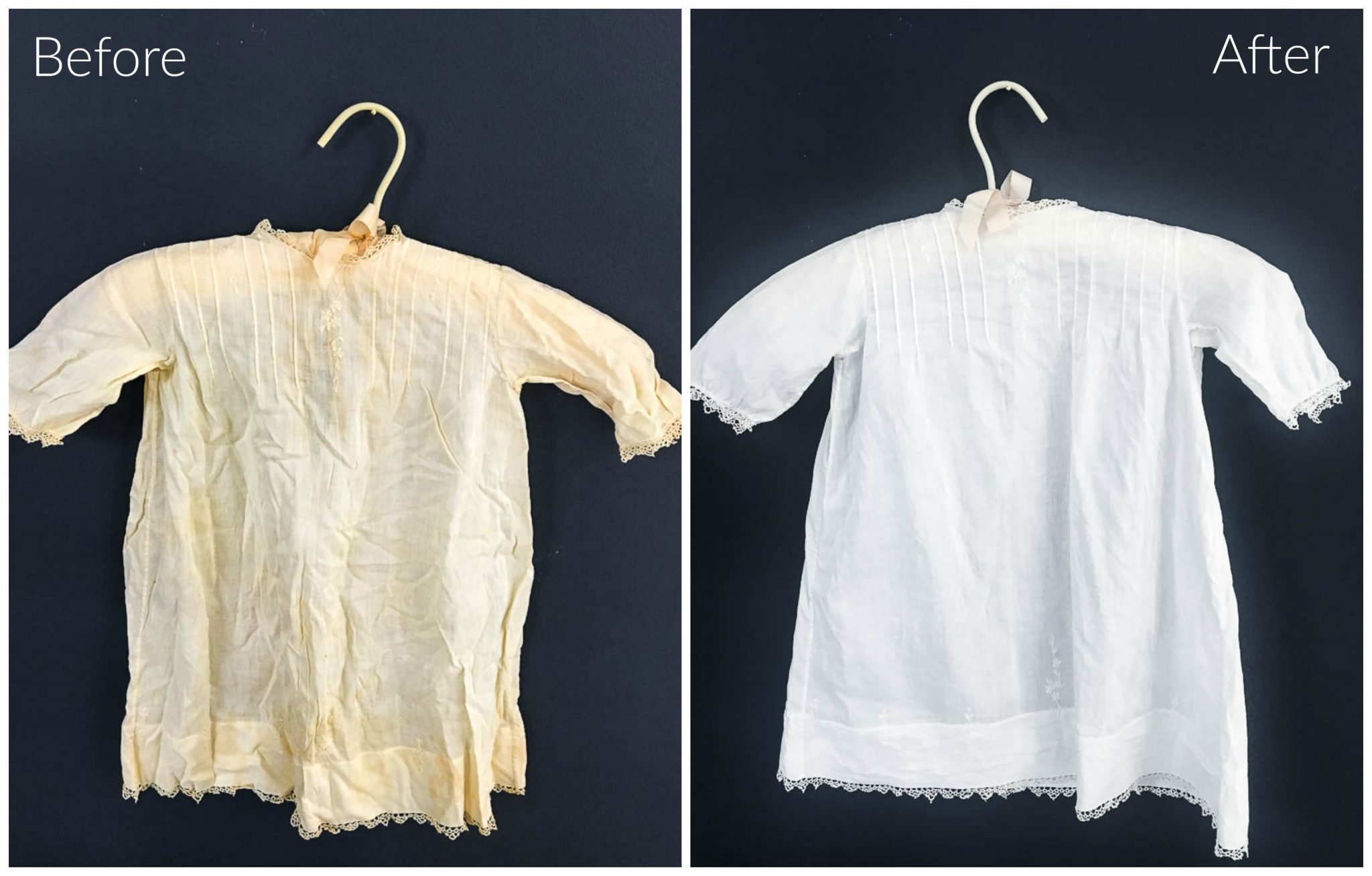 How to Clean Vintage Linens and Fabric. Night and day difference after cleaning vintage linens.