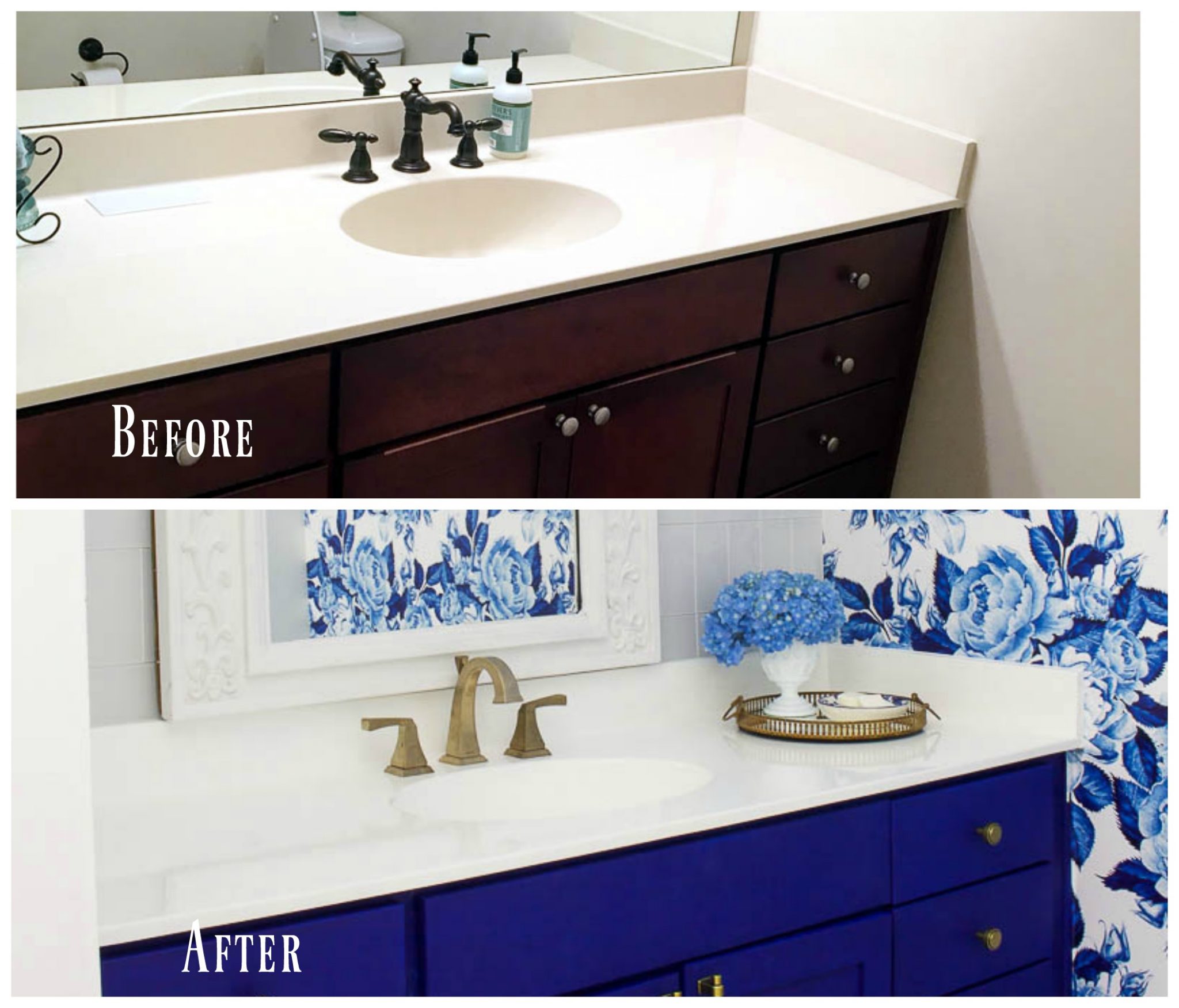 Diy Painted Bathroom Countertop And, Can I Refinish My Bathroom Vanity Top