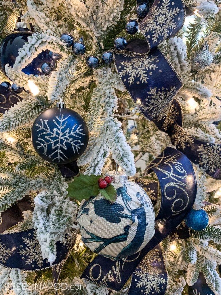 Blue and Silver Christmas Tree for the Living Room - 2 Bees in a Pod
