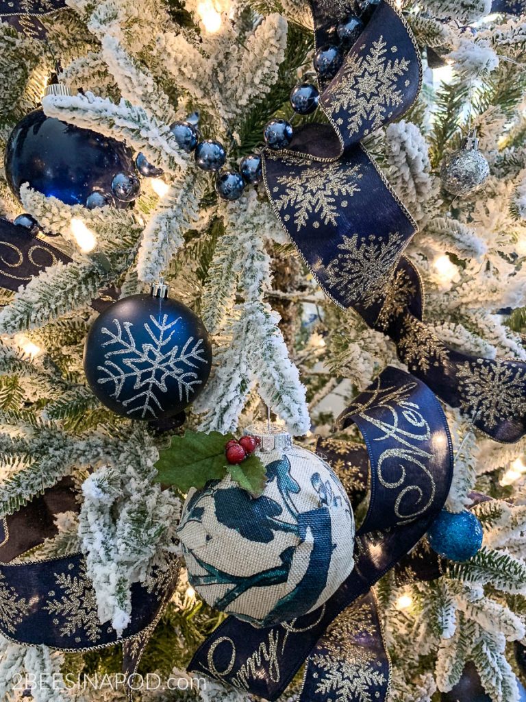 Blue and Silver Christmas Tree for the Living Room - 2 Bees in a Pod