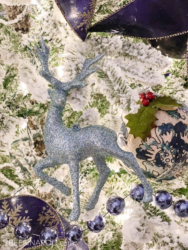 Blue and Silver Christmas Tree for the Living Room - 2 Bees in a Pod