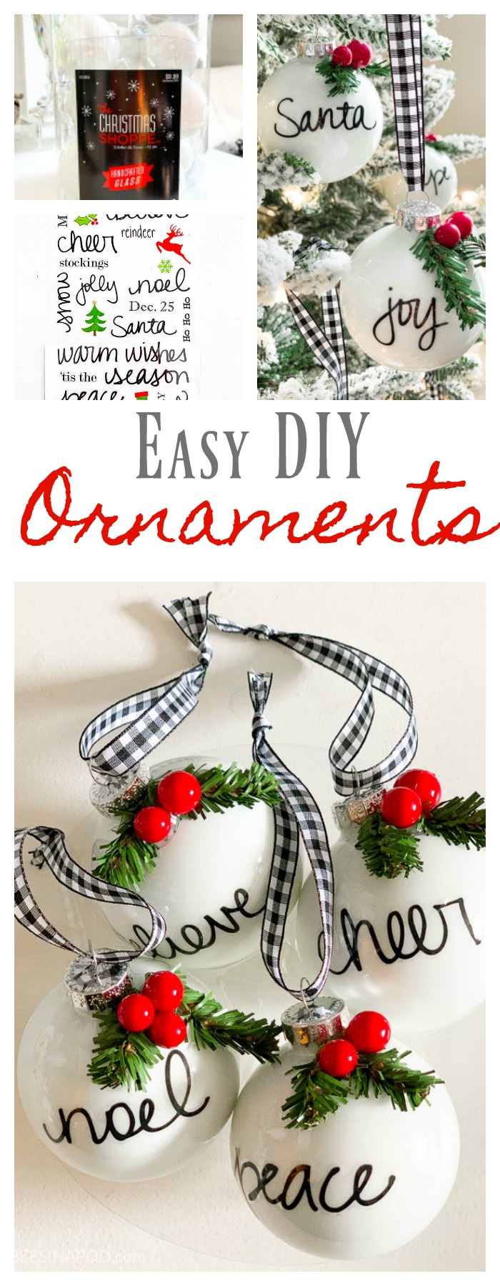 Easy DIY Personalized Christmas Ornaments Thrifty Style Team 2 Bees