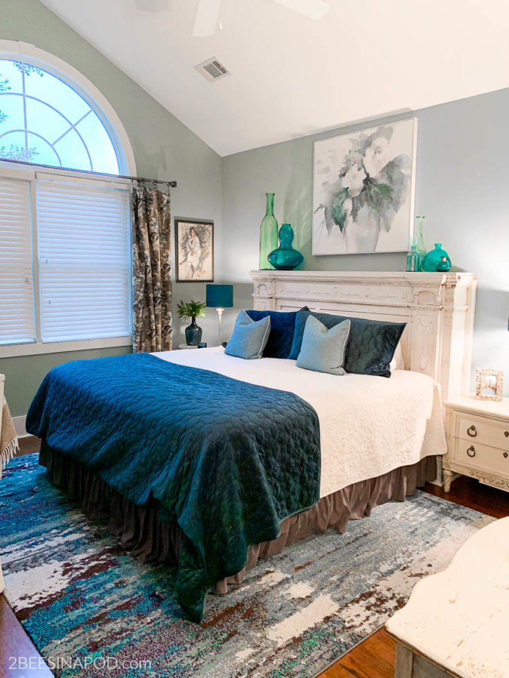 Teal Master Bedroom Makeover - 2 Bees in a Pod