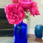 peonies and cobalt blue vase. 35 Useful Things to do When You're Stuck at Home