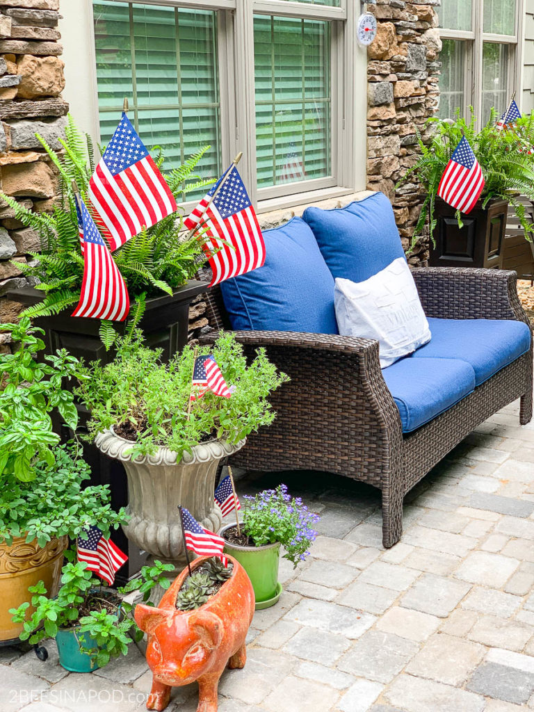 Red white and blue best sale patio cushions