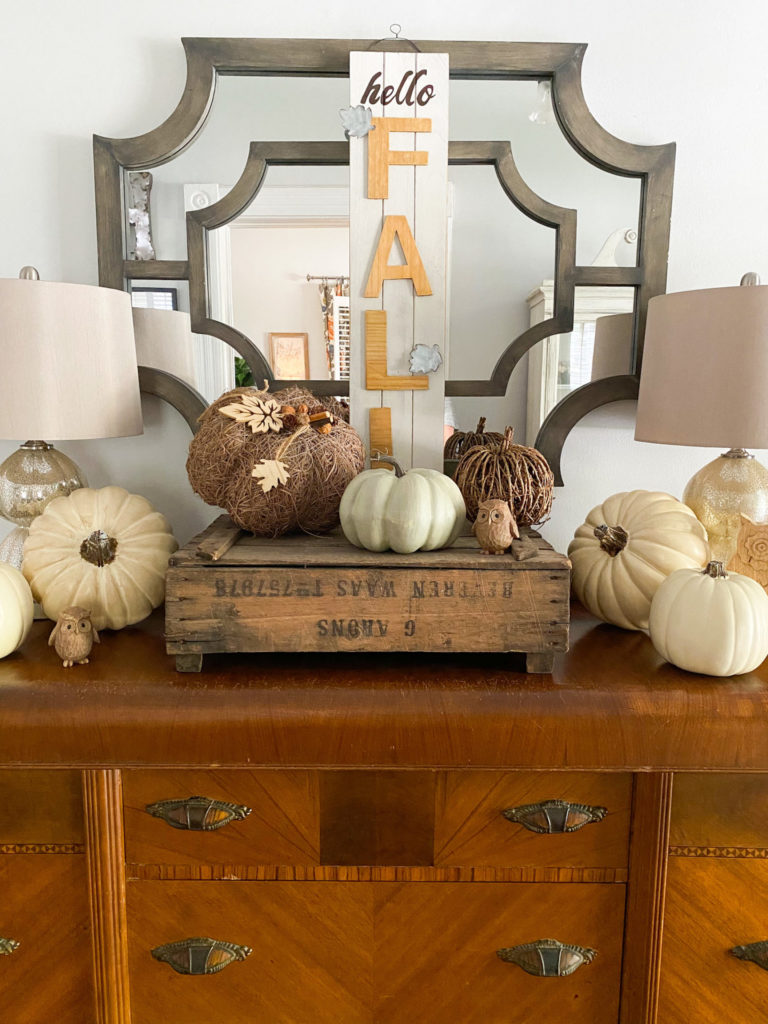 Decorating entryway for fall