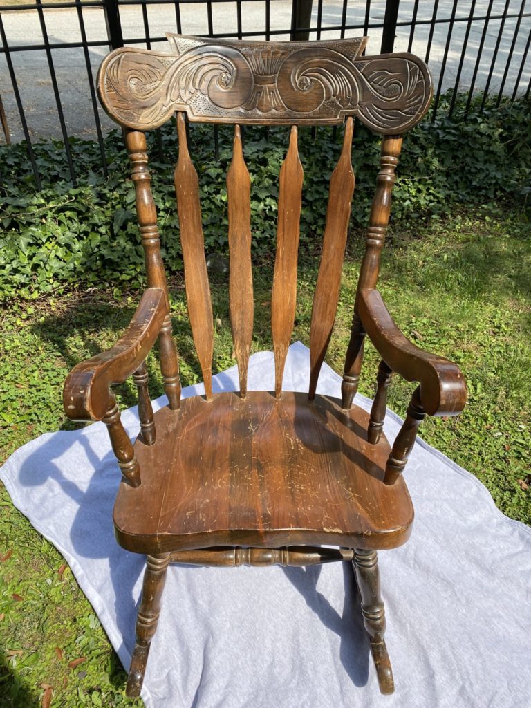 Painting a rocking store chair for nursery