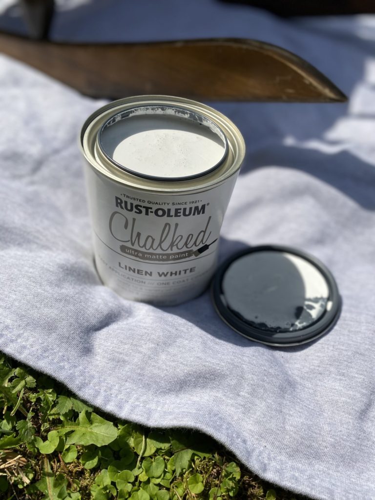 Rustoleum white chalk paint for rocking chair