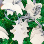Air Dry Clay Christmas Ornaments - Using Cookie Cutters - display or hang ornaments on greenery
